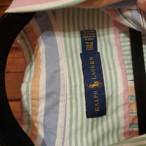 RALPH LAUREN 2XLT Striped Multicolor Men's Shirt - Picture 3 of 11